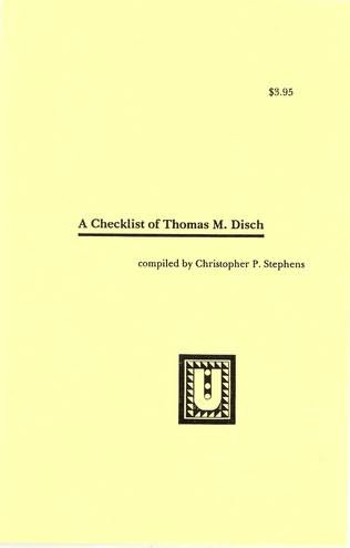 book cover of A Checklist of Thomas M Disch